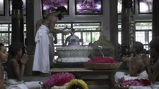 Sri Ramana Maharshi ashram .Worship of the Shiva lingam ceremony IN FULL  + Interview of priest