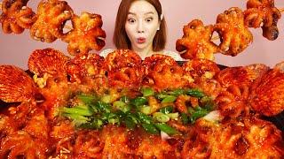 ENG SUBWebfoot octopus+small octopus SPICY SEAFOOD BOIL&MUSHROOMS OCTOPUS ASMR Mukbang Ssoyoung