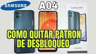 COMO QUITAR PARON DE DESBLOQUEO SAMSUNG A04 HARD RESET.