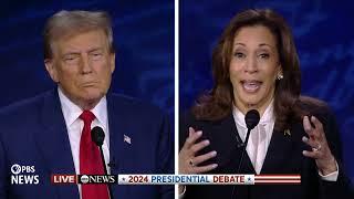 WATCH Harris blames Trump for killing bipartisan border bill  ABC Presidential Debate