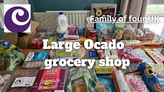 Large Ocado grocery haul  UK Family of four  Meal plan