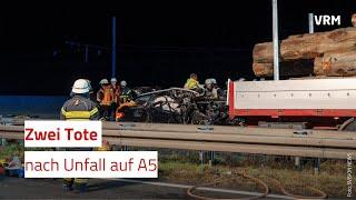 Zwei Tote nach Unfall auf A5