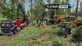 Using NEW platinum edition vehicles in the middle of the forest  Farming Simulator 22