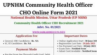 UPNHM Community Health Officer CHO Online Form 2021