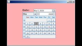 How to Add Calendar in JFrame in java Eclipse