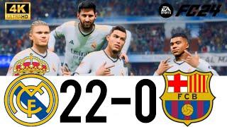 FIFA 24 - MESSI RONALDO NEYMAR & MBAPPE  ALL STARS  Real Madrid 22 vs 0 Barcelona  El Clasico