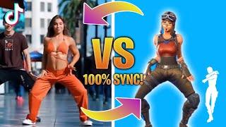 NEW FORTNITE DANCES & EMOTES IN REAL LIFE 100% IN SYNCWithout YouMade You LookSteadyGet Griddy
