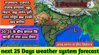 25 Days weather system forecastखुसखबरी सावन झूम के बरसेगा आने वाले है कई सिस्टम।