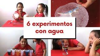 6 EXPERIMENTOS caseros con AGUA  EXPERIMENTOS FÁCILES para NIÑOS