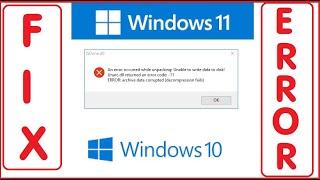 FIX An Error Occurred While Unpacking Unable to Write Data to Disk Unarc.dll Returned Code 11 SOLVED