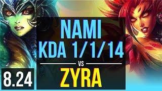 NAMI & Lucian vs ZYRA & Ezreal SUPPORT  KDA 1114  EUW Challenger  v8.24