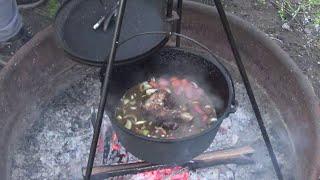 Easy Dutch Oven 101 - Shanks in Acorn Squash Bowls