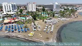 Lordos Hotel  •  Sandy Beach Hotel  •  Golden Bay Beach    Larnaca Drone Video