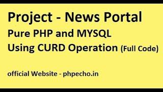 News Portal Project Using Php Mysql With Curd Operation