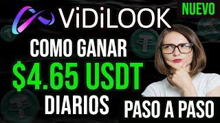 COMO GANAR $4.50 USDT DIARIOS ViDiLOOK APP PARA GANAR DINERO VIENDO ANUNCIOS 