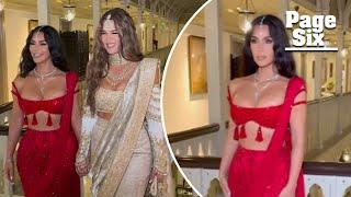 Kim and Khloé Kardashian sparkle in traditional Indian outfits at Ambani wedding