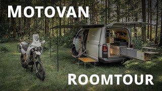 Roomtour VW T5  DIY Camper Van – Moto Van – Garage Workshop  self conversion