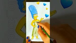 HOW TO DRAW MARGE SIMPSON  HOW TO DRAW SIMPSONS  EASY DRAWING & COLORING for KIDS  CARTOON SHORTS