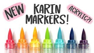 NEW Karin Markers- Acrylic  Pigment Decobrush Brush Markers Review