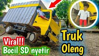 Viral Bocil SD Nekat Nyetir Truk Oleng cerita versi miniatur truk kardus