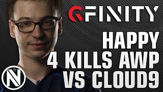 CSGO HAPPY 4k AWP VS CLOUD9 - GFINITY SPRING MASTERS II - ENVYUS BEST MOMENTS #6