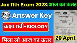 Jac 11th Biology Answer Key 2023  Class 11th Biology Answer Key 2023 Jac board  Class 11 answer