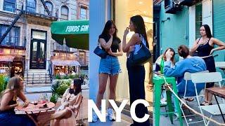 EAST VILLAGE NIGHTLIFE  sunset NYC walking tour Bars - Restaurants  4K