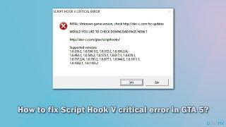 HOW TO FIX AND PREVENT SCRIPT HOOK V ERROR EASY