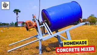 Recycle Plastic Barrels into a Useful HOMEMADE CONCRETE MIXER - Cement and Sand Mixer DIY NEW