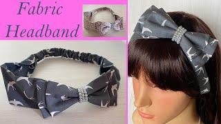  Bow Headband  How to make Bow Headband Sewing Tutorial. DIY Headband  Faixa de cabeça com arco