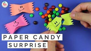  Halloween Paper Crafts  DIY Mini Paper Candy Wrapper Surprise  How to Make a Paper Candy Holder