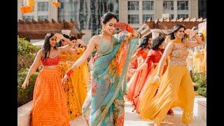 Vinay & Neha #ViNeh  Fun Bridal Mehendi Entrance with Bridesmaids  Mileya Mileya  Bollywood Dance