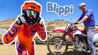 Blippi Explores a Motorcycle  Dirt Bikes for Children  Blippi Visits  Educational Videos For Kids