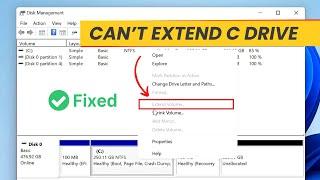 Fix Cant Extend C Drive with Unallocated Space in Windows 1011