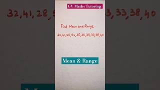 How to find Mean and Range #shorts #mean #range #statistics #average #maths #education #mathstricks