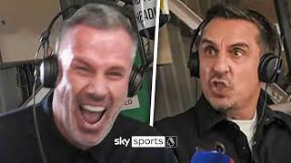 COMMS CAM  Gary Neville and Jamie Carragher react to Liverpools 3-0 win over Manchester United 