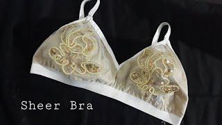 DIY Sheer Bra  Cutting and Stitching  Lingerie Design