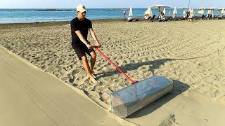 Amazing beach trash recycling. ECO-HERO