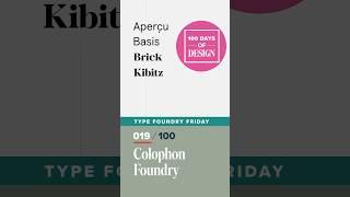 Colophon Foundry  Day 19 of 100 Days of Design  #shorts
