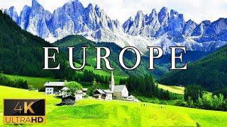 FLYING OVER EUROPE 4K UHD - Piano Music Along With Beautiful Landscape Videos For TV