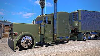 Outlaw Peterbilt 389  -  Straight Pipe Big CAT Power   ATS American Truck Simulator Gameplay