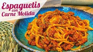 ESPAGUETIS CON CARNE MOLIDA Y TOMATE  Receta de espaguetis rojos