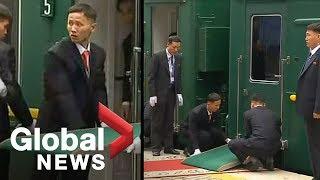 Kim Jong Uns staff struggles to line train up with red carpet