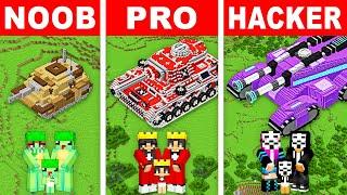 NOOB vs PRO FAMILY TANK HOUSE Build Challenge In Minecraft