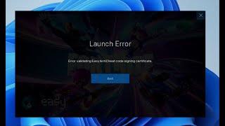 Fortnite Easy Anticheat Code Launch Error Fix 2024 Edition