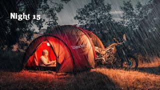 Solo ASMR Motorcycle Camping in the Rain  Soothing Sounds for Relaxation