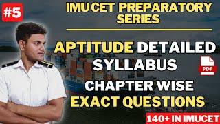 IMU CET General Aptitude Syllabus  Chapter wise important topics  IMU CET PREPARATORY SERIES