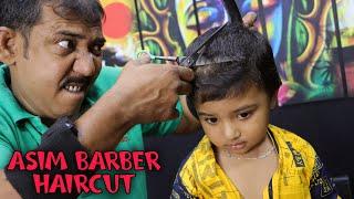 Asim Barber Knows how to control a Kid during Haircut  Asim Barber Expressions  Scissors ASMR