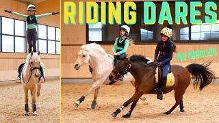 RIDING DARES CHALLENGE * WILD CRAZY SPICY PONIES * HORSE RIDING STUNTS