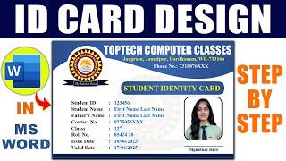 ID Card Design in MS Word  How to make a student id card in MS Word  MS Word Tutorial